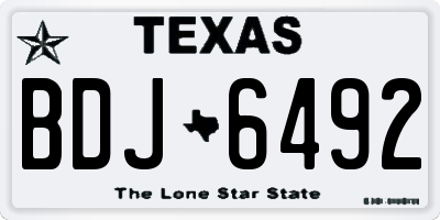 TX license plate BDJ6492