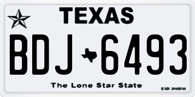 TX license plate BDJ6493