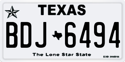 TX license plate BDJ6494