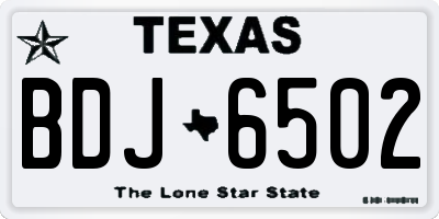 TX license plate BDJ6502