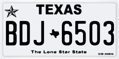 TX license plate BDJ6503