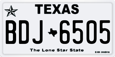 TX license plate BDJ6505