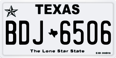 TX license plate BDJ6506