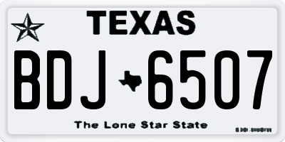 TX license plate BDJ6507