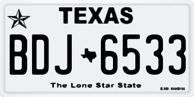TX license plate BDJ6533