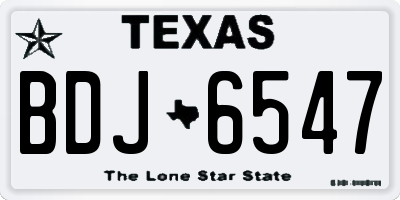 TX license plate BDJ6547