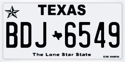 TX license plate BDJ6549