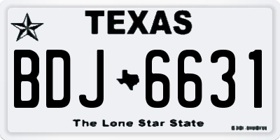 TX license plate BDJ6631