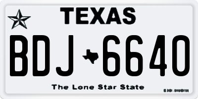 TX license plate BDJ6640