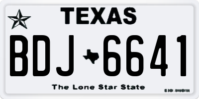 TX license plate BDJ6641