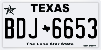 TX license plate BDJ6653