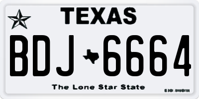 TX license plate BDJ6664