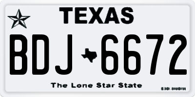 TX license plate BDJ6672
