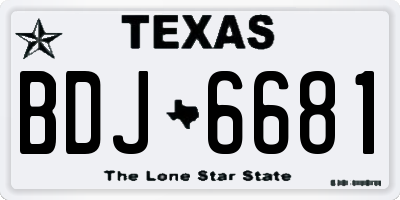 TX license plate BDJ6681