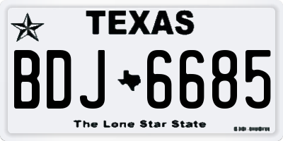 TX license plate BDJ6685