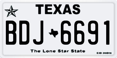 TX license plate BDJ6691