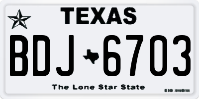 TX license plate BDJ6703