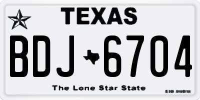 TX license plate BDJ6704