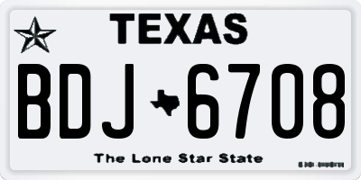 TX license plate BDJ6708