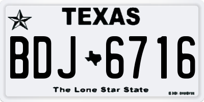 TX license plate BDJ6716