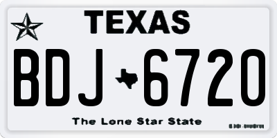 TX license plate BDJ6720
