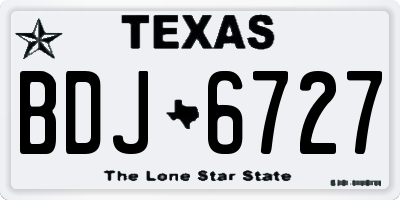 TX license plate BDJ6727