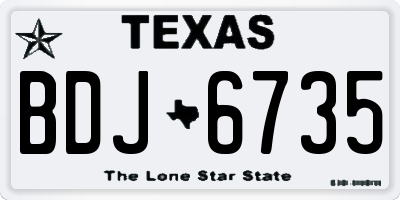 TX license plate BDJ6735