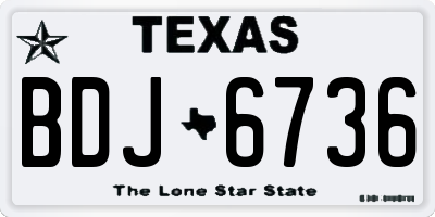 TX license plate BDJ6736