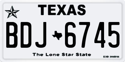 TX license plate BDJ6745