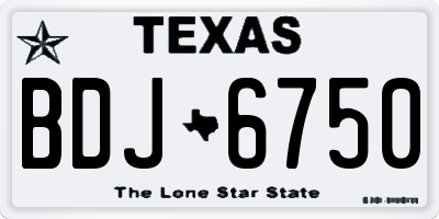 TX license plate BDJ6750