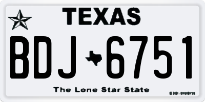 TX license plate BDJ6751