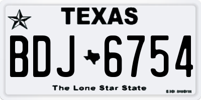 TX license plate BDJ6754