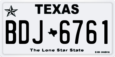 TX license plate BDJ6761