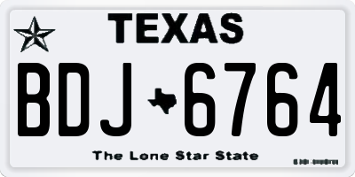 TX license plate BDJ6764
