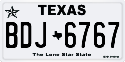 TX license plate BDJ6767