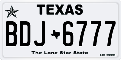 TX license plate BDJ6777