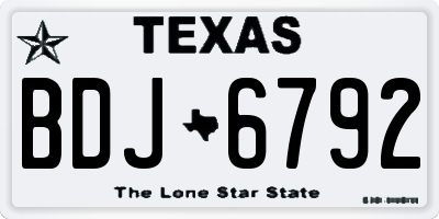 TX license plate BDJ6792