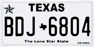 TX license plate BDJ6804