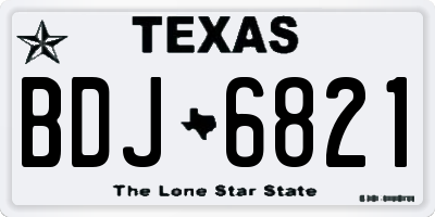 TX license plate BDJ6821