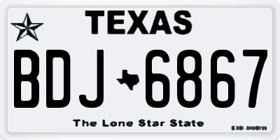 TX license plate BDJ6867