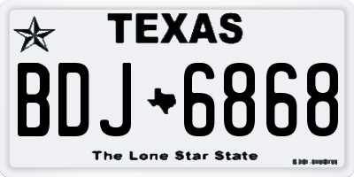TX license plate BDJ6868