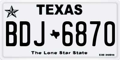 TX license plate BDJ6870
