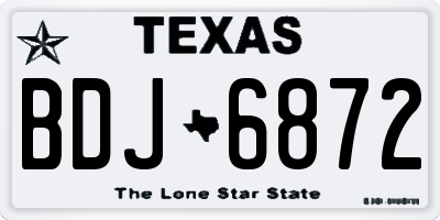 TX license plate BDJ6872