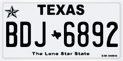 TX license plate BDJ6892