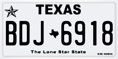 TX license plate BDJ6918