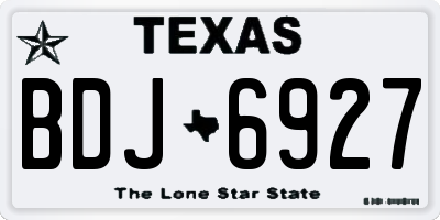 TX license plate BDJ6927