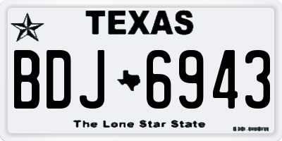 TX license plate BDJ6943