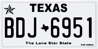 TX license plate BDJ6951