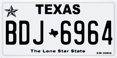 TX license plate BDJ6964
