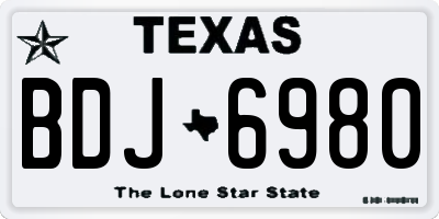 TX license plate BDJ6980